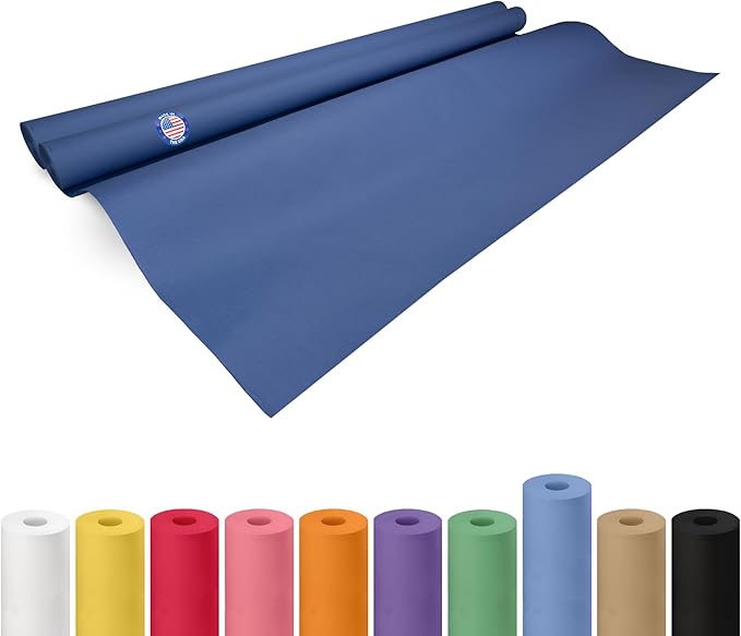 48" x 1200" (100 ft) Blue Kraft Paper Roll, Pack of 2 - USA-Made Quality Craft Paper for Gift Wrapping, Kids' Arts & Crafts, School Projects - 100% Recycled, 50 lb Natural Material by IDL Packaging