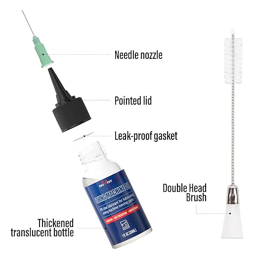 SMAPHY Sewing Machine Oil with Needle Tip and Dual-Ended Brush, Clear Machine Oil for Lubricating All Sewing Machine Moving Parts (3.5oz + 1oz)