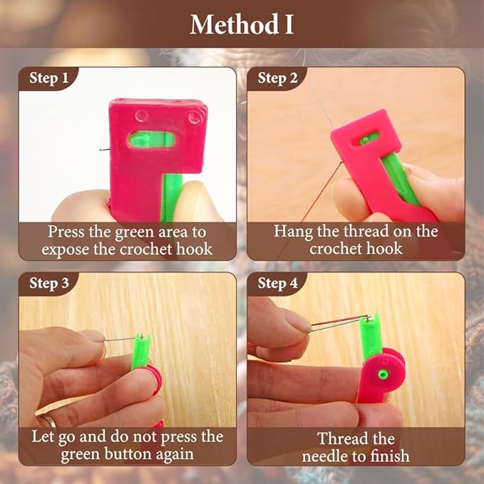 Automatic Needle Threader, 2025 Upgraded Sewing Machine Needle Threader for Hand Sewing, Automatic Needle Threading Device Small Needle Eye Threader Tool for DIY Embroidery Cross Stitch Craft (10 PCS)