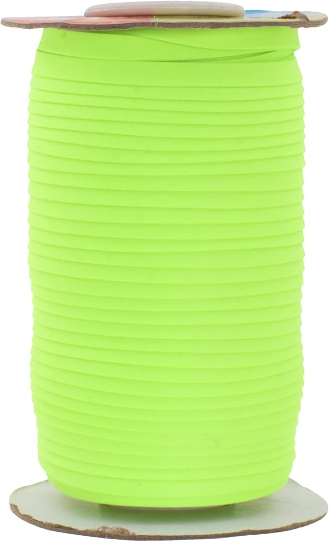 Mandala Crafts 55 Yards 1/4 Inch Lime Green Double Fold Bias Tape for Sewing - Bias Binding Tape for Quilting Binding, Hemming, Seam, and Fabric Piping