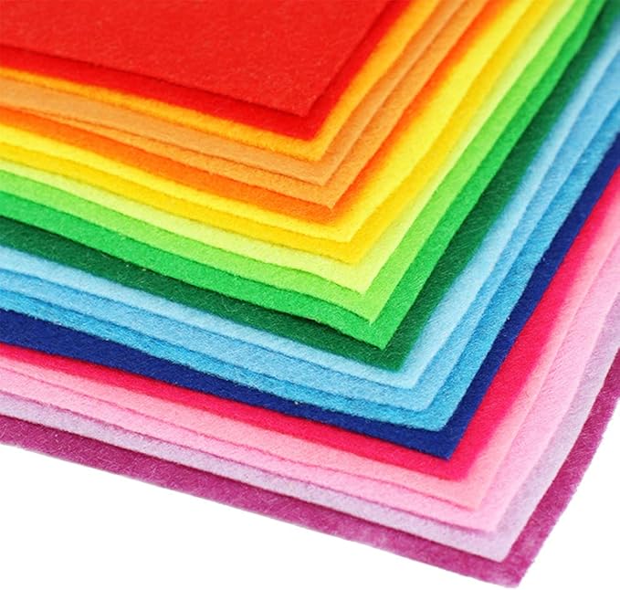 Felt Sheets, 40 Pcs 8 X 12 inches (20 X 30cm) 1mm Thick Soft Felt Fabric Sheet, DIY Craft Sewing Pre-Cut Quilt Squares, Premium Colorful Hard Fabric Sheets for Handmade Crafting and DIY Projects.