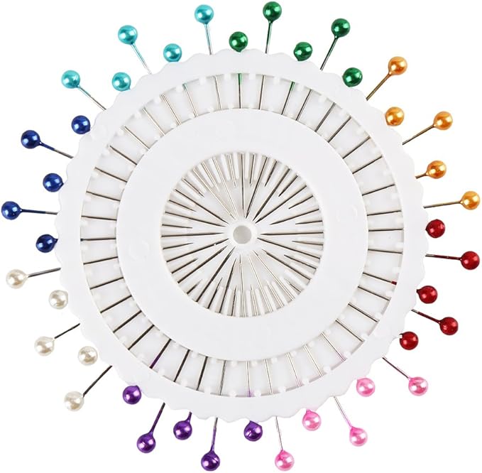 DECORA 480 Pieces Multicolor Sewing Pins Straight Quilting Pearl Head Pins for Christmas and Other Crafts Making