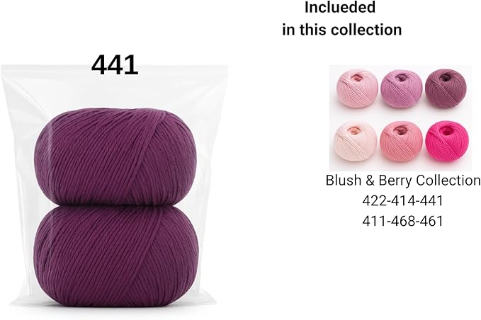 Harmony Cotton Yarn by Yarneverse – 2-Pack Soft Fine Weight (#2) 60% Cotton / 40% Acrylic (50g / 165m Each – Total 100g / 330m) (2, 441)