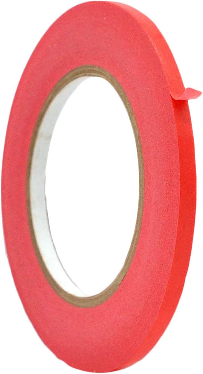 WOD CFTC6 Console Artist Tape Made in USA Red, 1/4 inch x 60 yds. Flatback Paper Marking/Labeling Tape Residue Free, for Watercolor Paper to Prevent Tearing