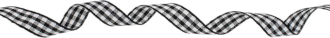 Gingham Ribbon 50 Yard Each Roll 100% Polyester Woven Edge (3/8" x 50 Yards, Black)