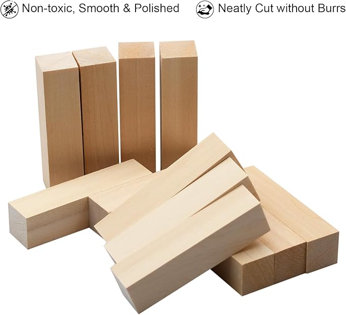 Basswood Carving Blocks 18 pcs Whittling Wood Carving Blocks, Blocks for Wood Carving, Basswood Carving Blocks, BROWN