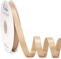 Ribbli Champagne Gold Satin Ribbon Double Faced Satin 1/2 inch x Continuous 50 Yards-Champagne Ribbon for Gift Wrapping Crafts Wedding Decoration Bows Bouquet Floral Arrangement