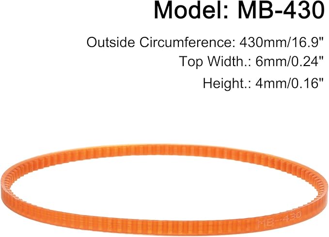 uxcell 4pcs MB Series Standard Sewing Machine Belts MB-430 Motor Drive V Belt, 430mm / 16.9" Outside Circumference