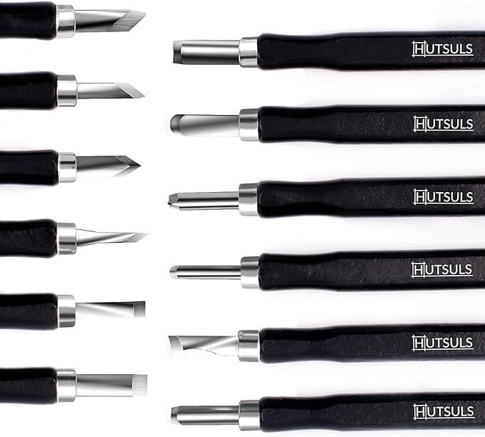 Hutsuls Wood Carving Tools Set - Easy to Use 12 pcs Mini Wood Chisel Beginner Wood Carving Kit for Adults & Kids Carving Kit Gift