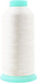 Mandala Crafts Size 92 280D T90 Bonded Nylon Thread - Off White 1100 YDs Tex 90 Heavy Duty Sewing Threads for Leather, Jeans, Weaving, Outdoor Marine Upholstery