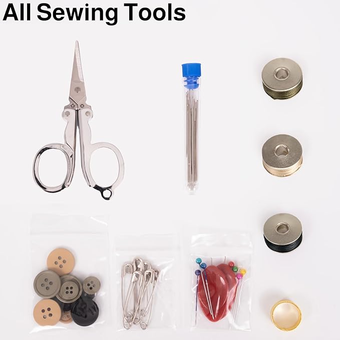 Military Sewing Kit, Marine Corps Deluxe Survival Sew Kit for Men or Women, Mini Repair Sewing Tools with Zipper Closure in Durable Nylon Case, Portable for on The Field Use, Army Button Sewing Kit