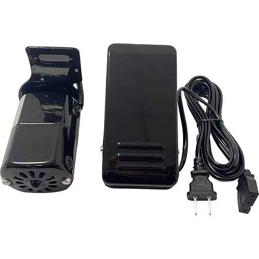 Home Sewing Machine Motor 110VAC 100W Power with Foot Pedal, Motor Belt, Bracket, Bolts, and Carbon Brush