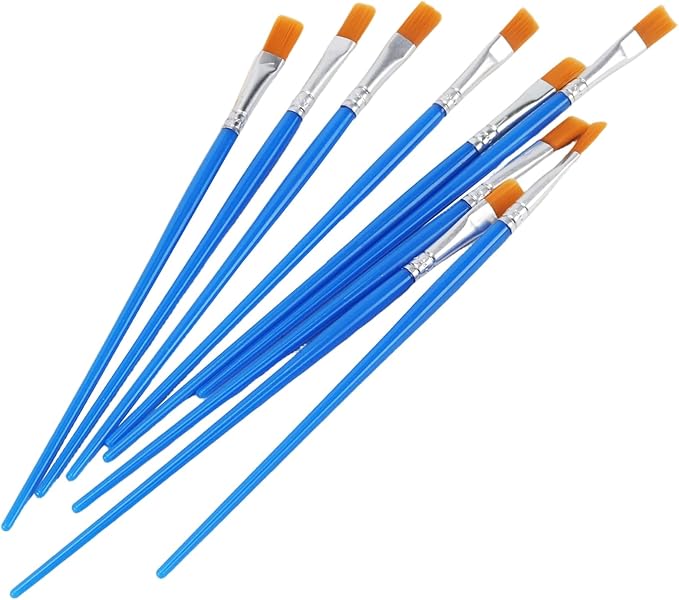 400 Pack Small Paint Brushes, 1/4 inch Flat Tip Nylon Hair Paint Brushes for Acrylic, Crafts, Watercolor