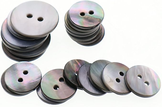 Leekayer 22 Pieces Genuine Mother of Pearl Blazer Buttons Suit Set 20mm 15mm Natural Black MOP Shell Buttons Bulk for Men (Black MOP),YBZBK-B