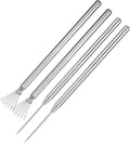 4 PCS Clay Needle Tools Polymer Pottery Clay Sculpting Tools Stainless Steel Carving Modeling Tool Wire Texture Tool for Ceramic Polymer Pottery Clays Sculpting, Texturing, Modeling