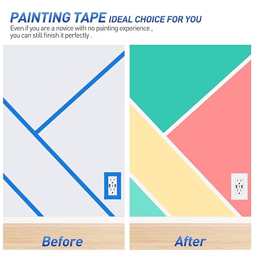 MAXWAVE Blue Painter's Tape, 1 Inch x 55 Yards, 21 Rolls Bulk, Residue-Free Paint Tape, Blue Masking Tape for Walls, Artist Painting Tape