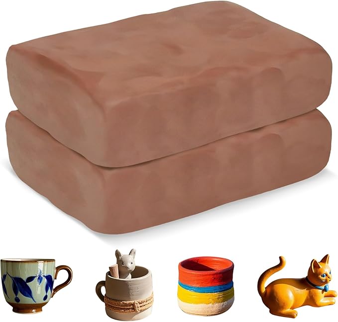 ZEHIQ Premium Air Dry Clay-2.2 lbs Natural Pottery Clay for Wheel Throwing, Hand Building, Sculpting Molding | No Baking Required, Self-Hardening | Beginner & Professional Artist Supplies(Terracotta)