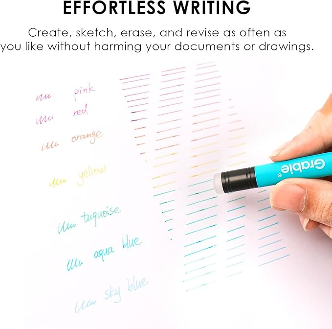 Grabie Erasable Gel Pens, 9 Colors Erasable Pens, Make Mistakes Disappear Colored Pens, Assorted Color Inks for Drawing Writing Planner,Gel Pens for Coloring