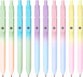 Gel Pens, 10 Pcs Black Ink Pens for Women, 0.7mm Medium Point Smooth Writing Pens with Silicone Grip, High-End Series Metal Clip Retractable Pens for Journaling Note Taking (10 Pcs Pastel)
