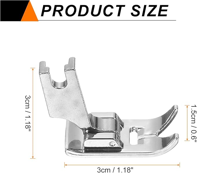 HARFINGTON High Shank Open Toe Foot 7mm Stainless Steel Presser Foot Satin Stitch for Sewing Machine 7301H