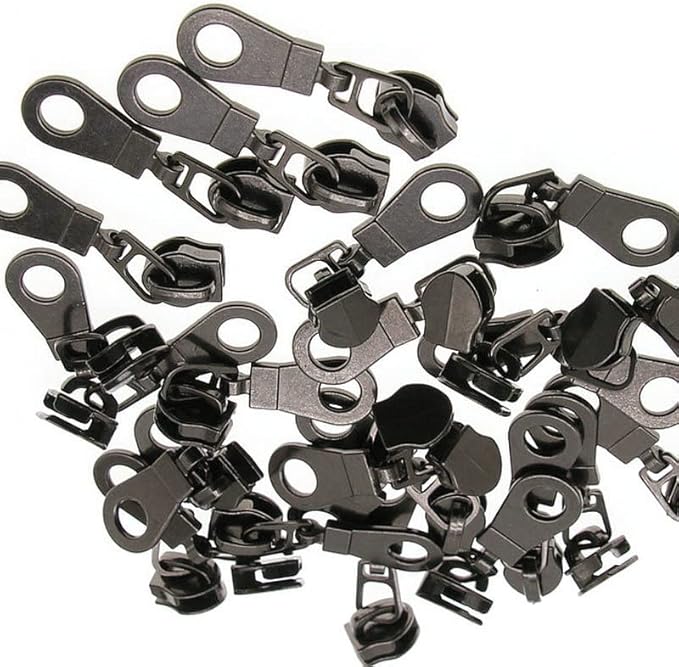 #5 Black Nickel Metallic Nylon Coil Zippers by Yard Bulk Coil Zipper Roll 10 Yards with 25pcs Silver Pull for DIY Sewing Craft Bag(Black) YIGUANXIN
