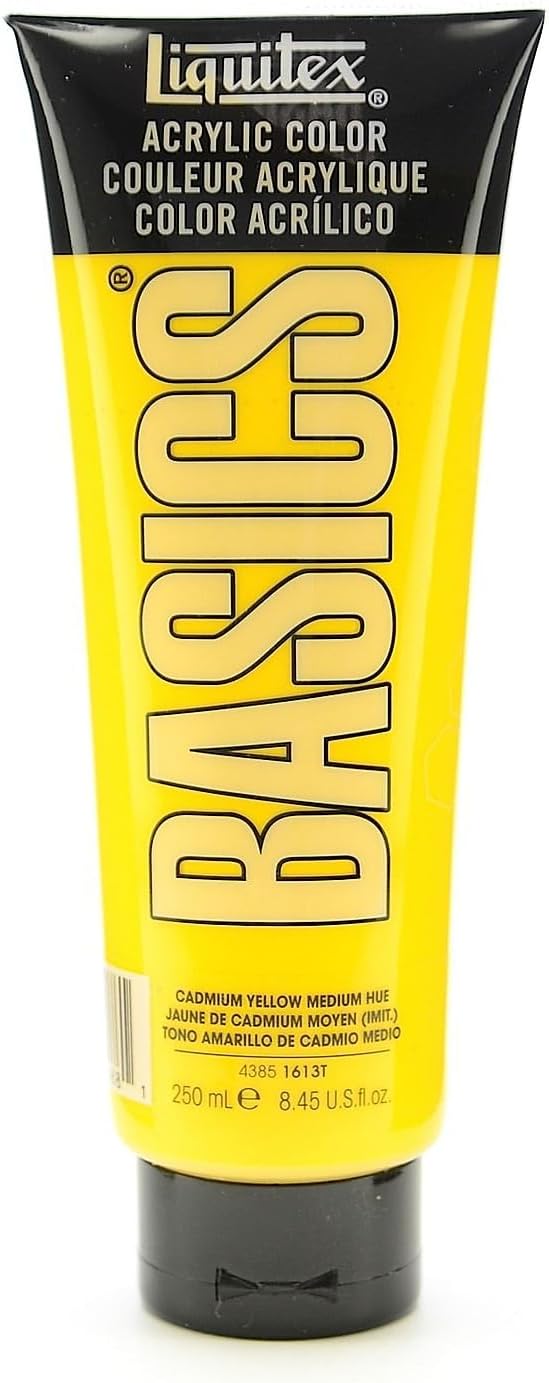 Liquitex BASICS Acrylic Paint, 250ml (8.5-oz) Tube, Cadmium Yellow Medium Hue