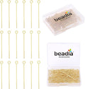 14K Gold Plated Open Eye Pins Non Tarnish 40mm 150pcs for Jewelry Making Findings
