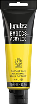 Liquitex BASICS Acrylic Paint, 118ml (4-oz) Tube, Transparent Yellow