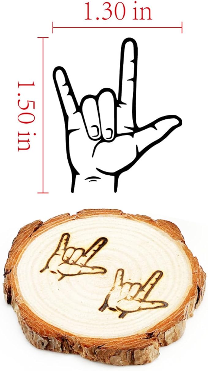 AIMOADO I Love You Sign Branding Iron Stamp, 1 1/2" Wood Branding Iron Personalized Logo for Meat, Burger, Wood, Hats with Full Set Tools