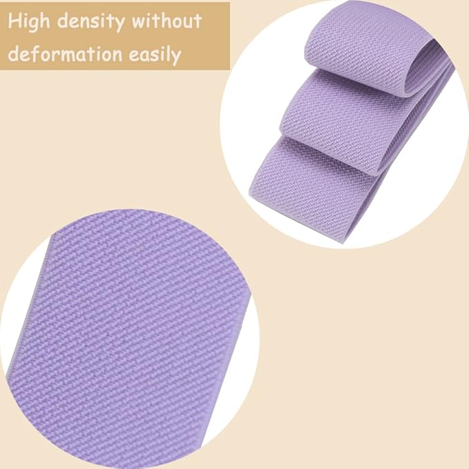 1.5 inch Lavender Wide Elastic Band for Sewing 10 Yards Double-side Twill Woven Elasitc Stretch Heavy Knit Elastic Waistband for Pants Wigs DIY Crafts & Projects
