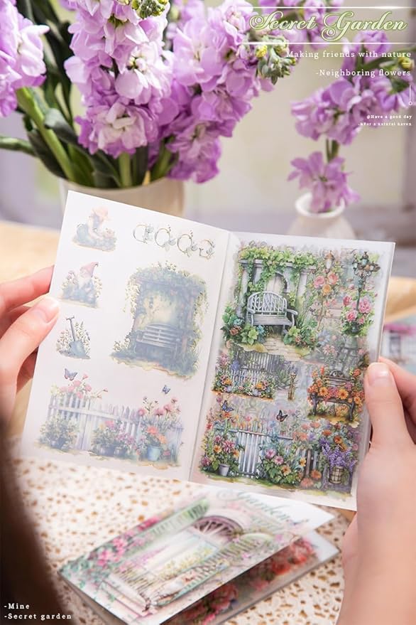 Alideco 20pcs Vintage Scrapbook Stickers Set Flower Butterfly Flower Window Sticker Book for Adults Sticker journaling Stickers for Scrapbooking(qicaisenlin)