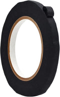 WOD MTC5 Colored Masking Tape, Black, 3/8 inch x 60 yds. Colorful Teacher Painters Tape for Fun DIY Art & Crafts, Lab Labeling, Writable & Classroom Decorations