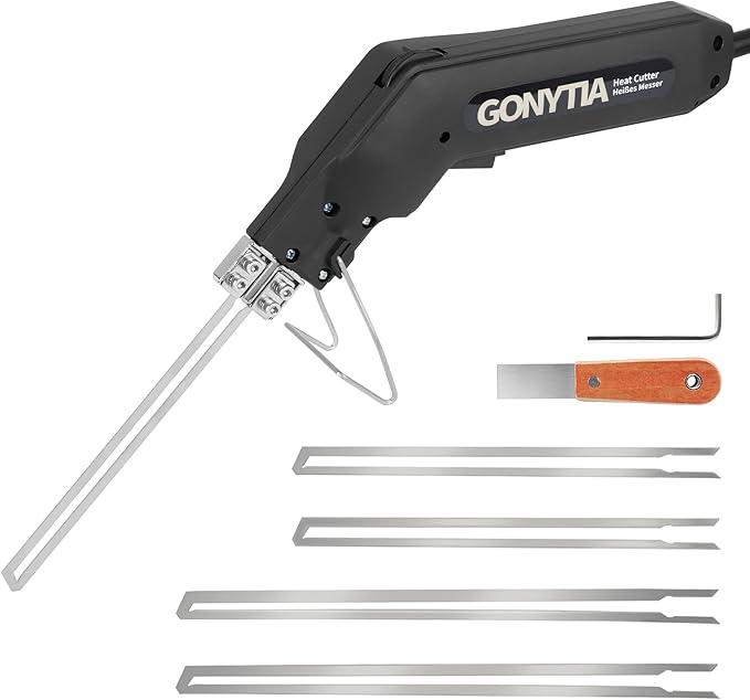 Hot Knife Foam Cutter, Innovative Pro Styrofoam Cutting Tool Kit with Foldable Safety Stand, Electric 200W Hot Knife with 4 Blades for PP, EPS, XPS, EVA, EPE, PU, KT Board, Sponge (KD-5)
