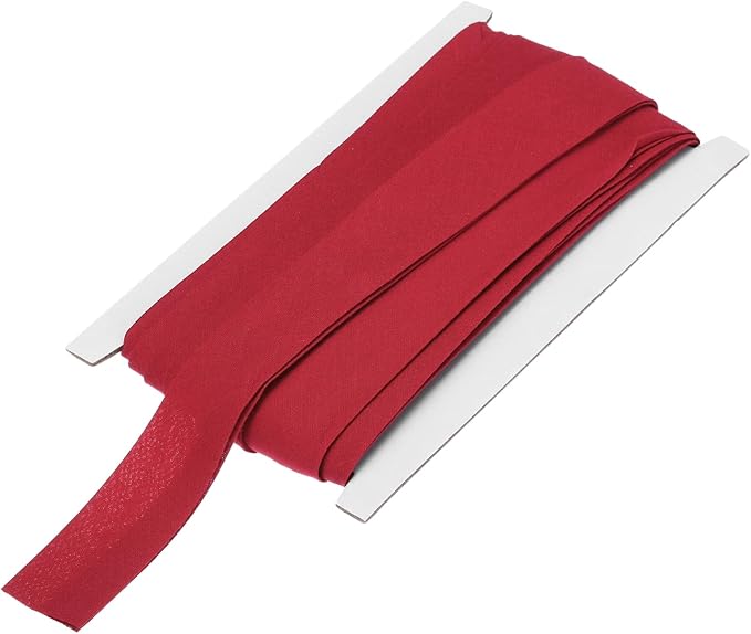 MECCANIXITY 1 Inch Double Fold Bias Tape Continuous Bulk Cotton Bias Tape for Sewing Seaming Quilting Hemming Binding Crafts (Dark Red 12 Yards)