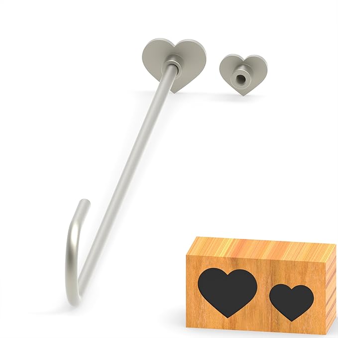 2Pcs Mini 3/4" & 1" Branding Irons, Heart Silhouette Custom Wood Branding Iron Personalized for Wood Working, Leather Hats, Felt, Cowhide, BBQ & Bread Logo, Steak Branding Iron for Food (111#)