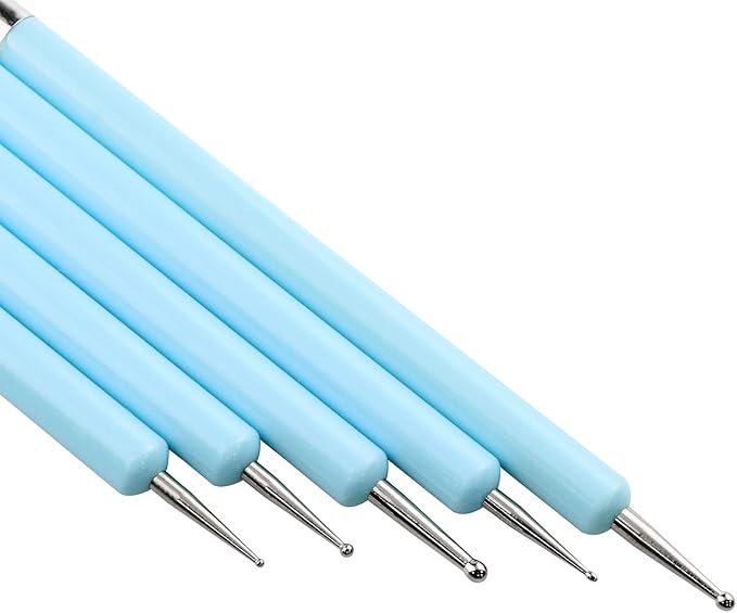 Yocimango-5pcs Silicone Clay Sculpture Tool,Clay Stylus DIY Indentation Tool,Used for DIY handicrafts, Sculpture Pottery, Mixing, Painting, Nail Art