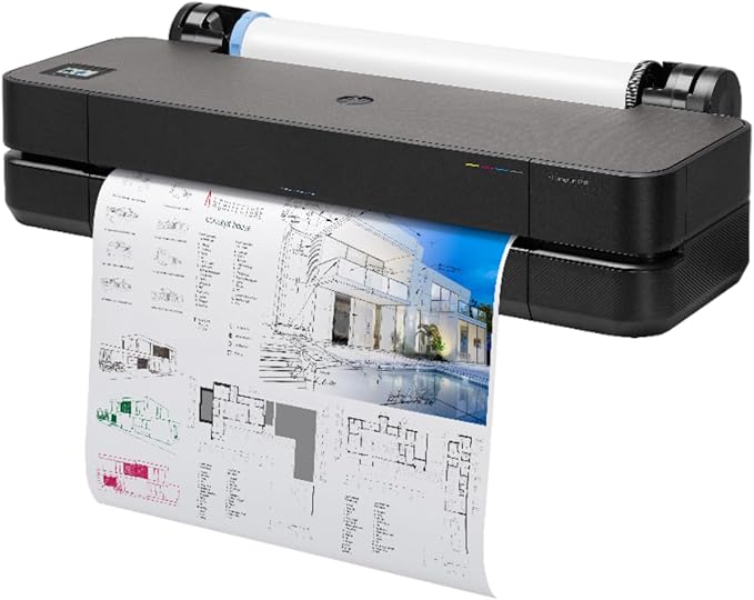 HP DesignJet T210 Large Format 24-inch Plotter Printer, for Easy Wide Format CAD & Poster Prints (8AG32T) - Includes 2-Year Warranty & Support