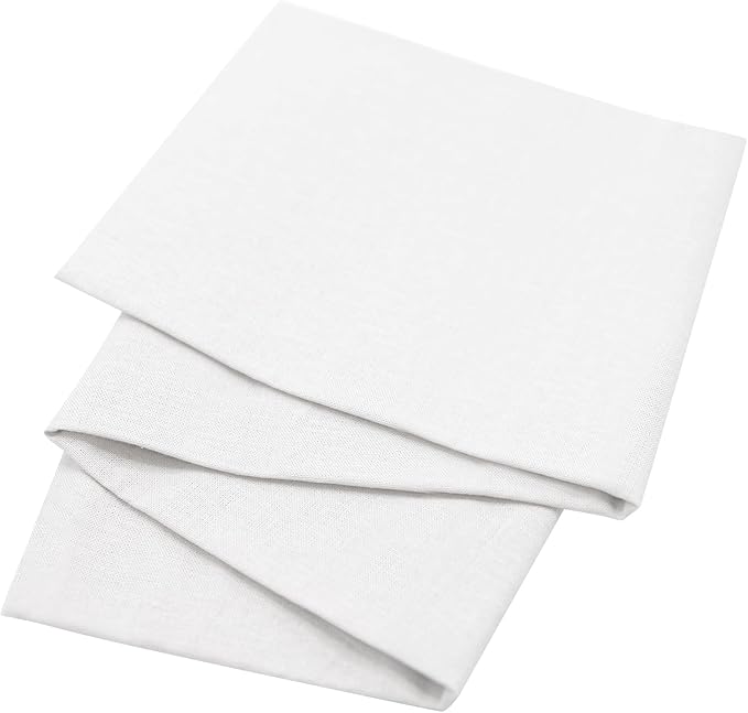 3 Pieces 18 x 21 Inches Cotton Fabric Precut Quilting Fabric Bundles Solid Colors Layer Cakes Quilt Material for DIY Craft Sewing Embroidery (White)