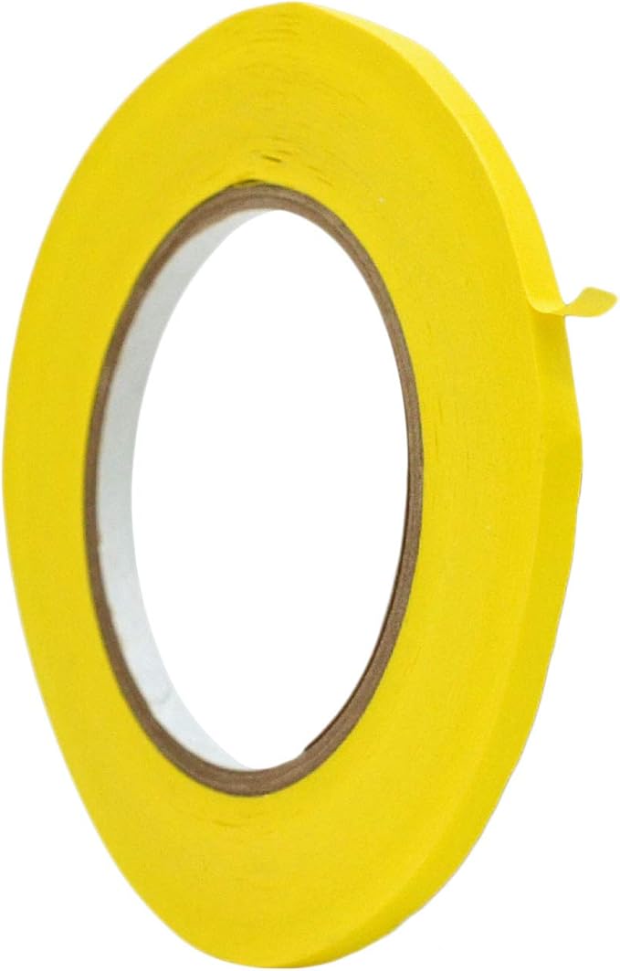 WOD CFTC6 Console Artist Tape Made in USA Yellow, 1/4 inch x 60 yds. Flatback Paper Marking/Labeling Tape Residue Free, for Watercolor Paper to Prevent Tearing