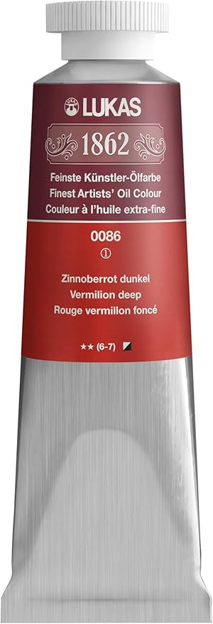 Lukas 1862 Oil 37 ml – Professional Quality Oil Paint – Colour Tinton Red Dark