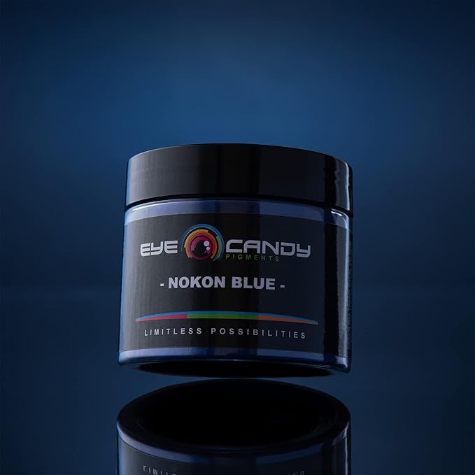 Eye Candy Pigments Premium Blue Mica Powder - Nokon Blue (50gr) - for Epoxy, Resin, Soap, Paint, Woodworking, Acrylic Pouring, Bath Bombs, Fishing Lures - DIY Arts and Crafts Additive