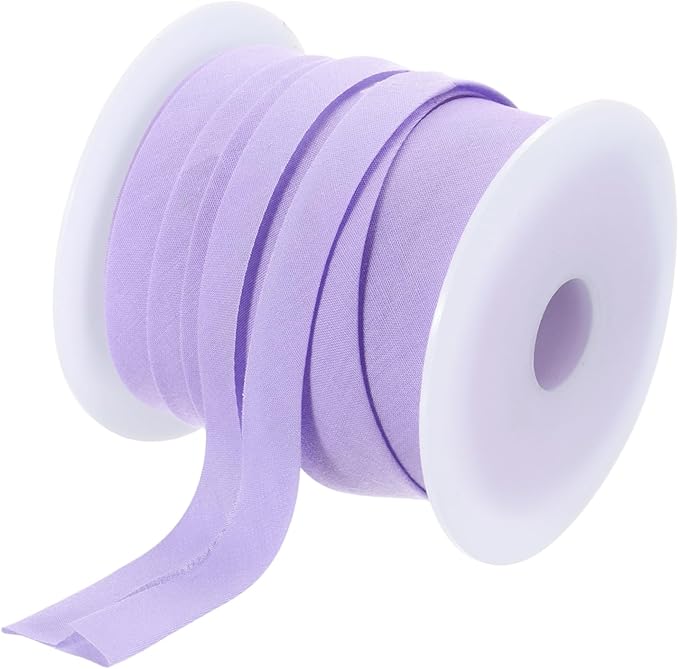 MECCANIXITY 1 Inch Single Fold Bias Tape Polyester Continuous Bulk Bias Tape for Sewing, Seaming Quilting Hemming Binding Crafts (Light Purple 25 Yards)
