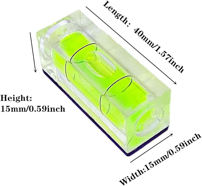 2Pcs Bubble Spirit Level with Magnetic Base 15x15x40mm Single Line Small Square Bubble Levels Measuring Layout Tools Levels