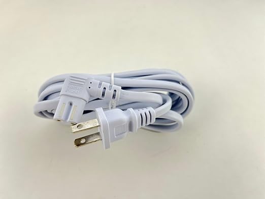 OMNIHIL [UL Listed] Extra Long White 10FT L-Shaped C7 Power Cord Replacement for Pfaff Creative 1475 CD Sewing Machine