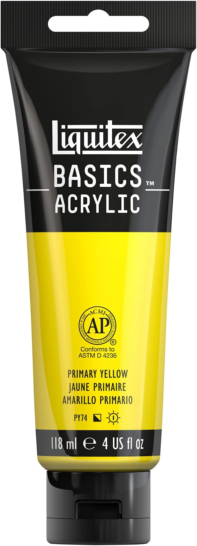 Liquitex BASICS Acrylic Paint, 118ml (4-oz) Tube, Primary Yellow