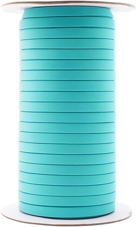 Mandala Crafts 55 Yards 1/4 Inch Aquamarine Double Fold Bias Tape for Sewing - Bias Binding Tape for Quilting Binding, Hemming, Seam, and Fabric Piping