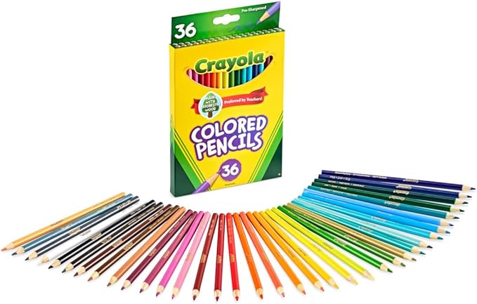 Crayola Colored Pencils (36ct), Kids Pencil Set, Pre-Sharpened Coloring Book Pencils for Kids & Adults, Arts & Crafts Supplies, Ages 3+