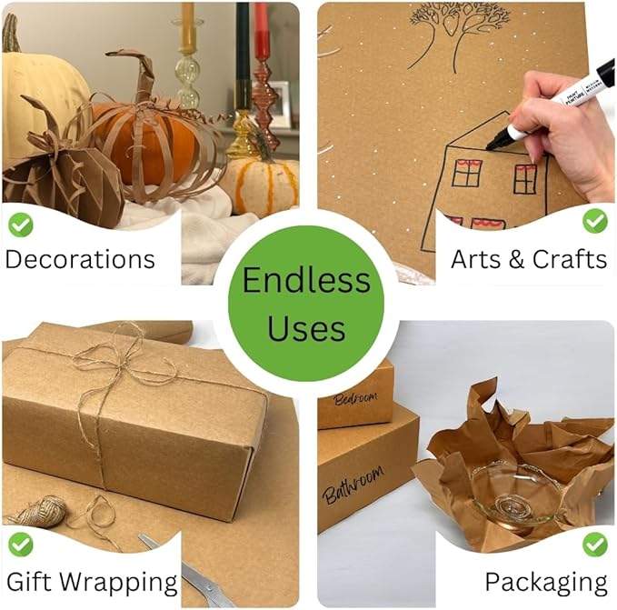 N.F. String & Son Kraft Paper Sheets - 20 x 16 in. - 50 Kraft Sheets, Kraft Paper, Heavy-Duty Brown Craft Paper Sheets for Arts and Crafts, Drawing, DIY, Packaging (50)
