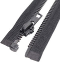 MebuZip #8 16 Inch Black Nickel Teeth Separating Jacket Zipper Right Handed Zipper Heavy Duty Metal Zippers for Men's Jackets Coats Sewing (16" RH)