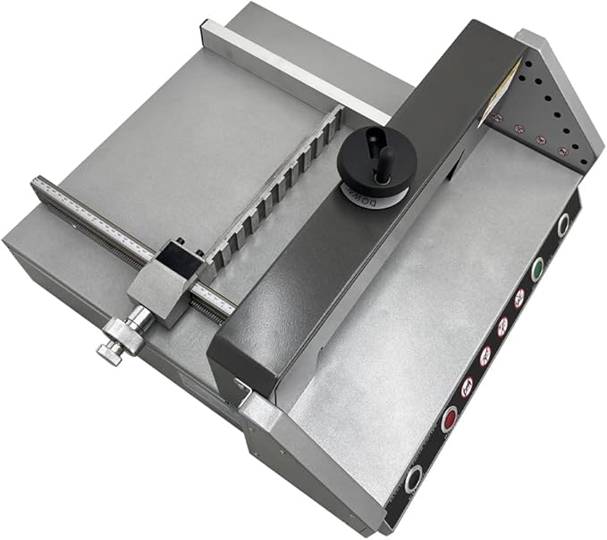 INTSUPERMAI Electric Paper Cutter A4 Desktop Paper Cutter Electric Paper Trimmers 330mm / 13in Paper Cutting Width Manual Pushing Paper with Infrared Safety Sensing for 40mm/1.57in Cutting Thickness